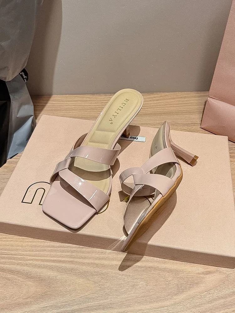 sexy-high-heel-sandals-women's-summer-square-head-toe-open-clogs-outdoor-wear-comfortable-ultra-fiber-leather-inner-material