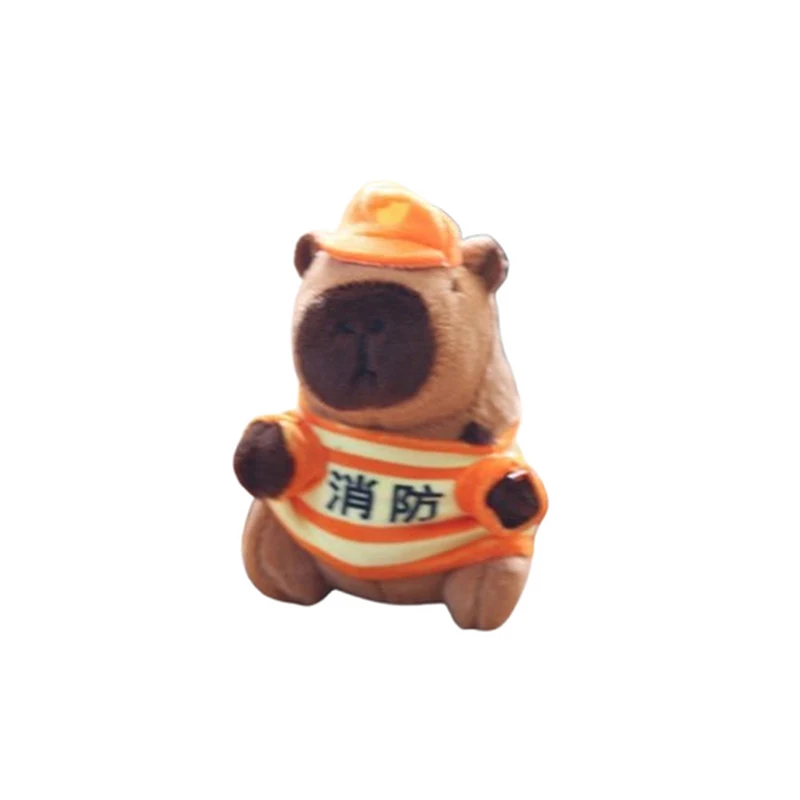 Porte-clés de dessin animé en peluche Capybara, pompier de police mignon, sac à dos Kapibala Butter, pendentif pour sac à dos, cadeau de confrontkey JOCreative