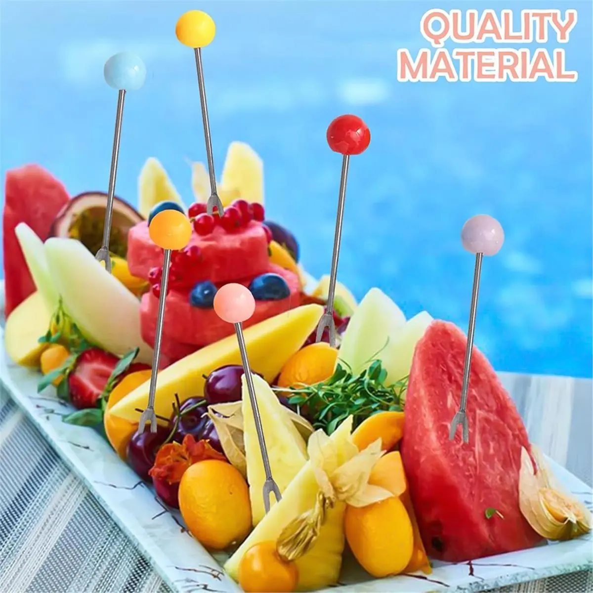 NEW Crab Fruit Forks & Dessert Fork Set with Cute Ceramic Holder Stainless Steel Mini Forks for Appetizers, Fruits