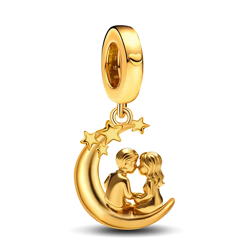 

925 Sterling Silver Sweet Boys Girls Series Proposal Confession Charms Beads Fit Original Pan Bracelets Fine Jewelry Gift