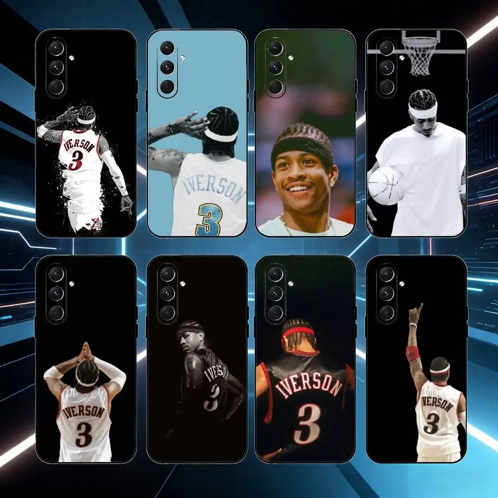 

A-Allen Ezail I-Iverson Phone Case For Samsung Galaxy A73,21,22,32,71,53,52,51,80,5G Soft Black Cover