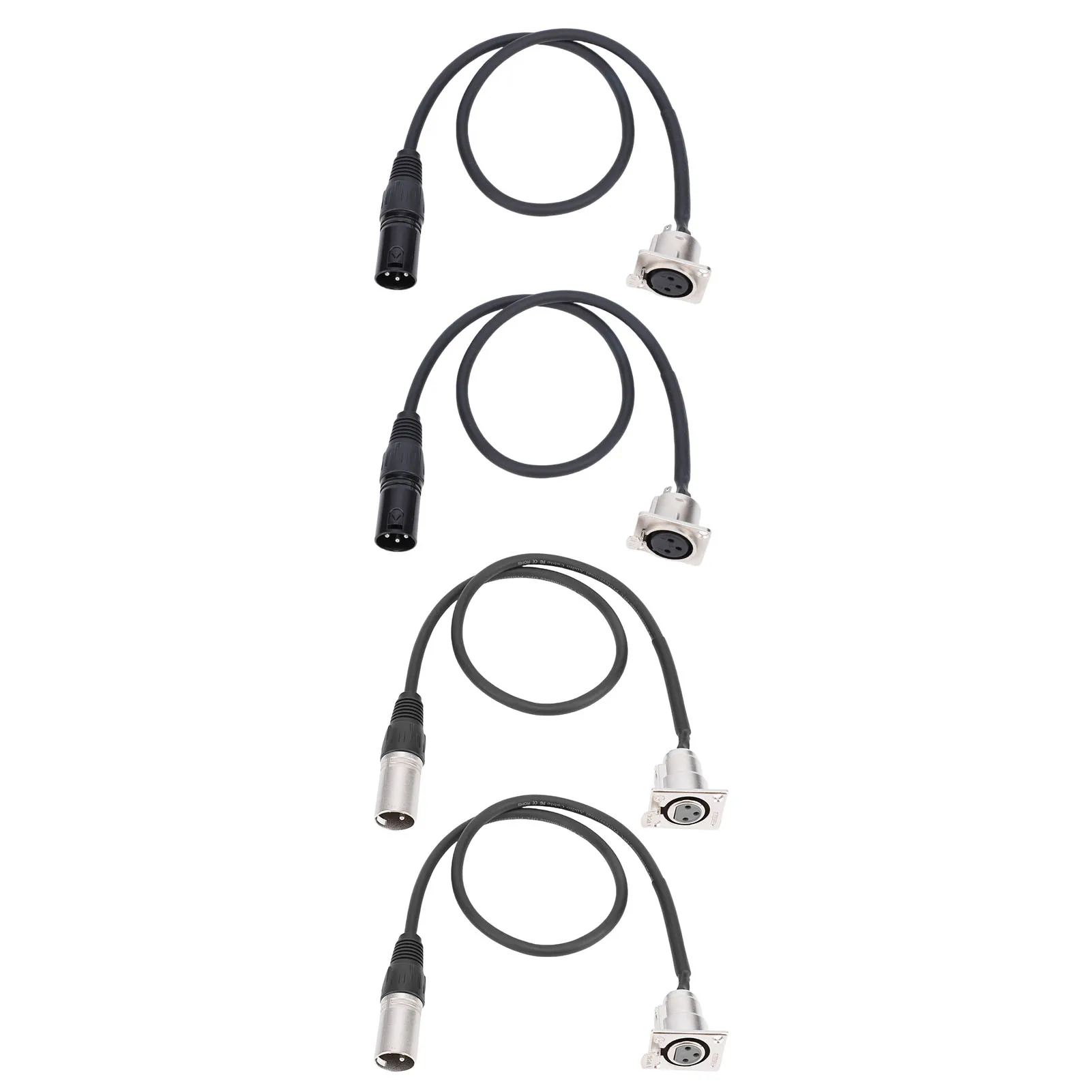 2Pcs XLR Pass Through Cable No Solder D Type XLR Cable Mic Feed Pass Thru Converter for Stage Box Patch Panel Floor Box