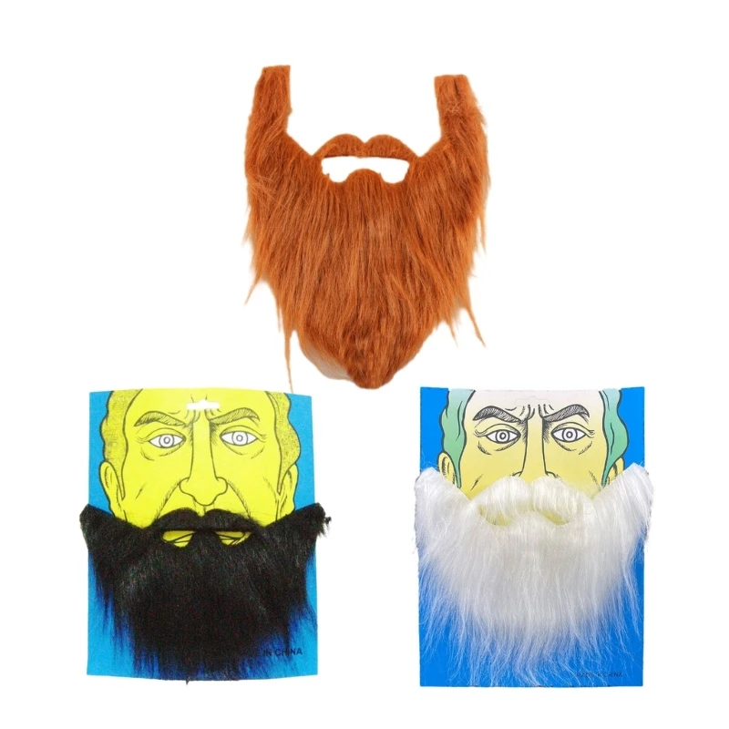 Fake Beard Long Fluff Beards Christmas Cosplay Props Fake Beard Funny Mustaches Costume Hair Disguises Accessorie