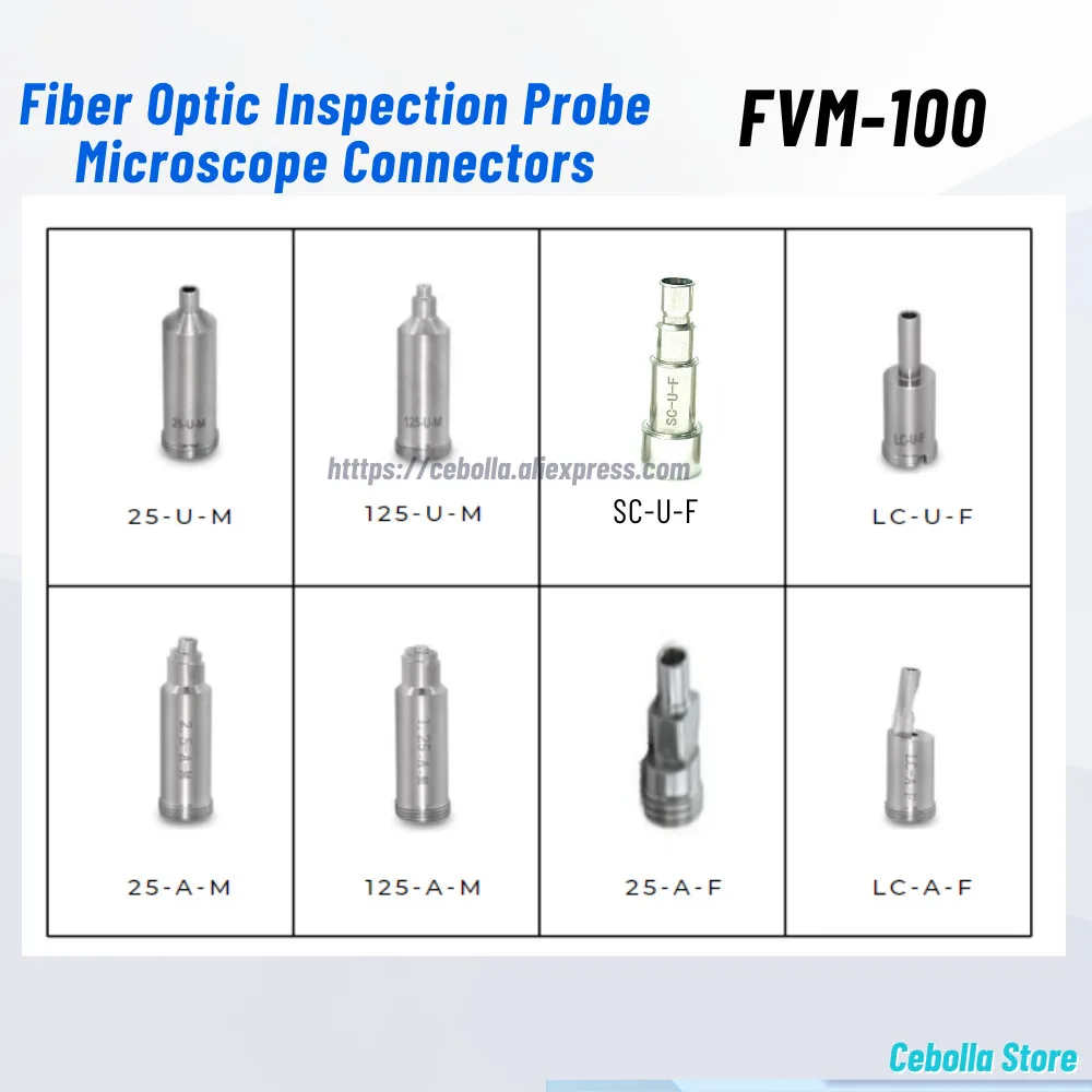 Fiber Optic Inspection Probe Microscope SC APC Connectors Adapters Suit For FVM-100 Connectors