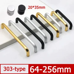 2pcs Length 64 96 128 160 192 256mm 303-Type Cabinet Handles Kitchen Door Handle Drawer Knob Aluminum Alloy Wardrobe Door Handle