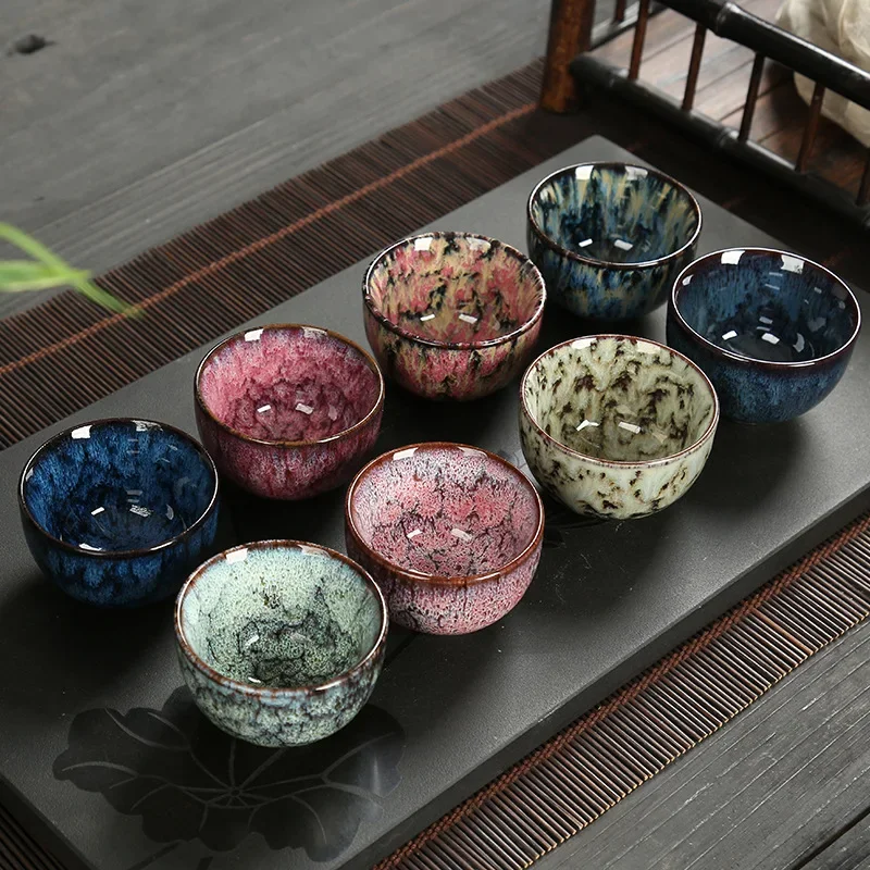 Ceramic Teacup 60ML Chinese Style Tea Cup Mini Tea Set Kitchen Dining Bar Espresso Coffee Cups Household Office Cup Tableware