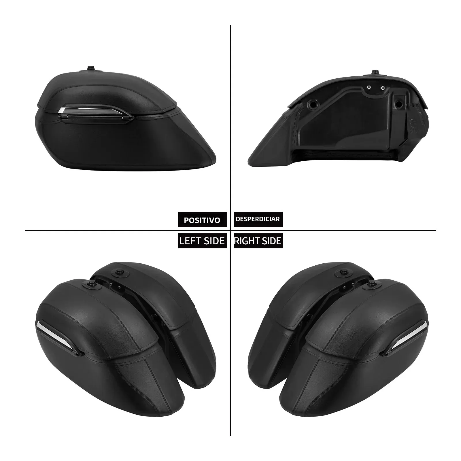 Bolsas duras para motocicleta, alforjas, maletero, equipaje y Kit de soporte de montaje resistente para Harley Touring Softail XL, Suzuki y BMW