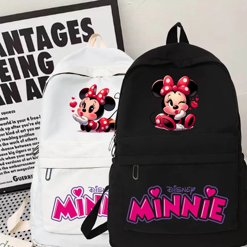 Cute Disney Minnie Mouse New Women Backpack Casual Shoulder Bags New School Bag for Teenager Girls School Backapck Female Bags