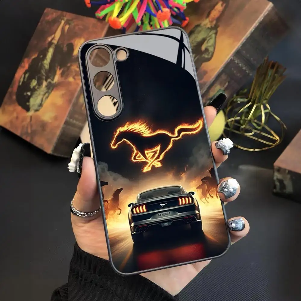 Cobra Mustang Mobile Cell Phone Case for Samsung Galaxy S24 S23 S22 S21 S20 A24 A34 A54 A53 Note20 M54 Fe Ultra Plus Glass