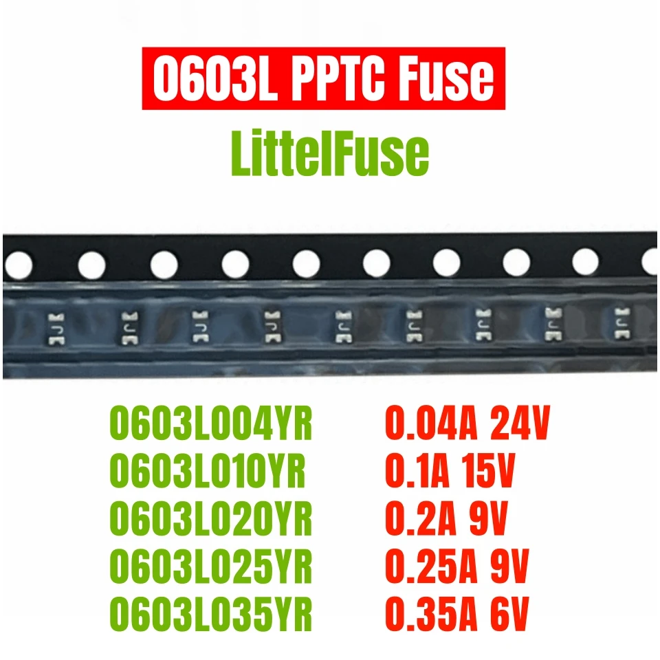 

10 шт. новый оригинальный предохранитель LF 0603 PPTC 0603L004YR 0,04A 24 В 0603L010YR 0,1A 0603L020YR 0,2A 0603L025YR 0,25A 0603L035YR 0,35A