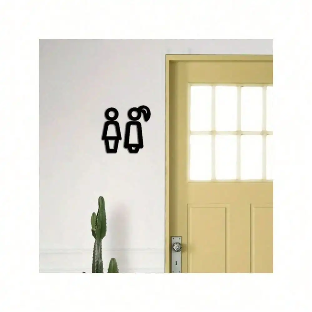 Opulent Acrylic Bathroom Sign Modern Wall Art Decor Waterproof Durable Hotel Spa Office Commercial Grade Easy Install