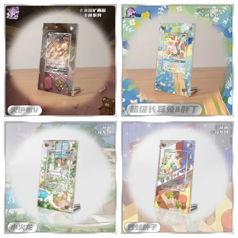 New Pokemon Display Stand Mew Magikarp Akari Cynthia Miriam Ex Acrylic Cards Brick Photo Frame Ptcg Gifts Toys Not Include Card