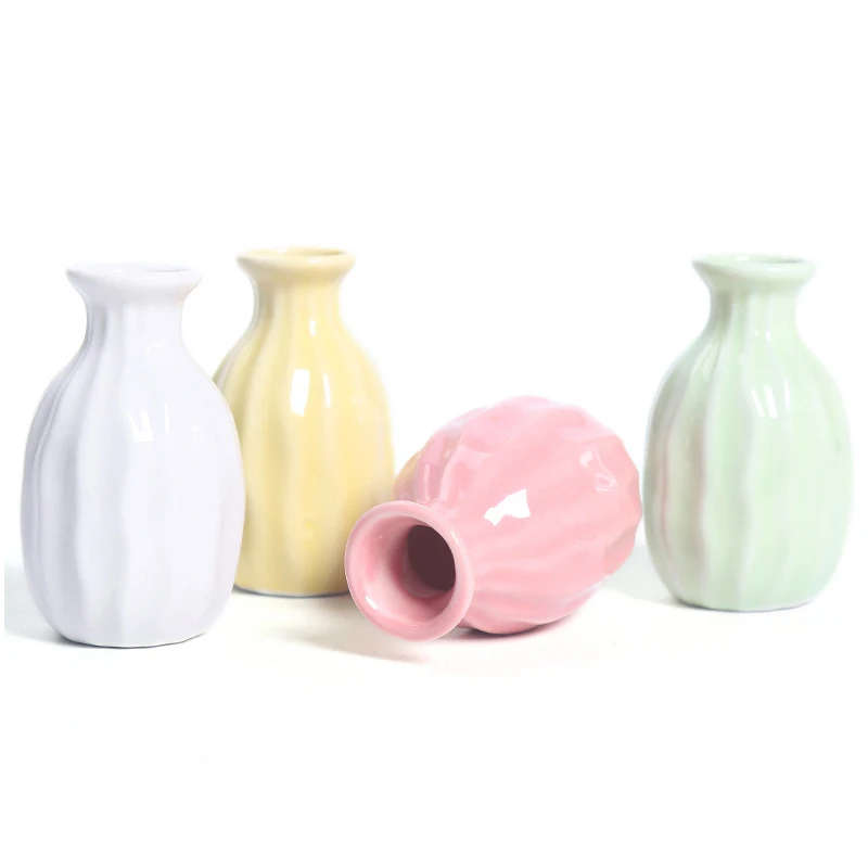 Ceramics Flower Vase Nordic Hydroponics Vases Creative Room Decor Mini Flower Plant Bottle Pots Table Orname