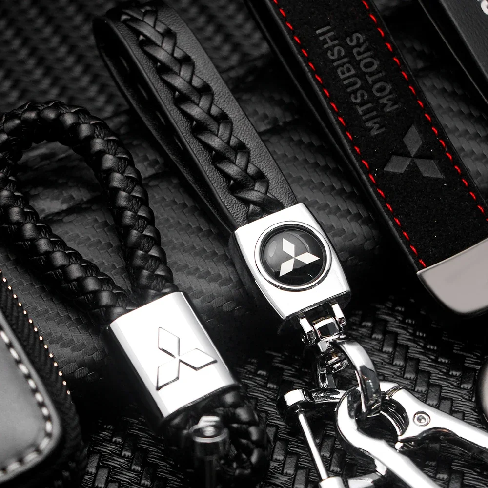 الرسمية حقيقية جلدية معدنية سيارة المفاتيح شارة شعار لميتسوبيشي أوتلاندر باجيرو لانسر EX ديليكا جالانت الفضاء ستار ASX #2