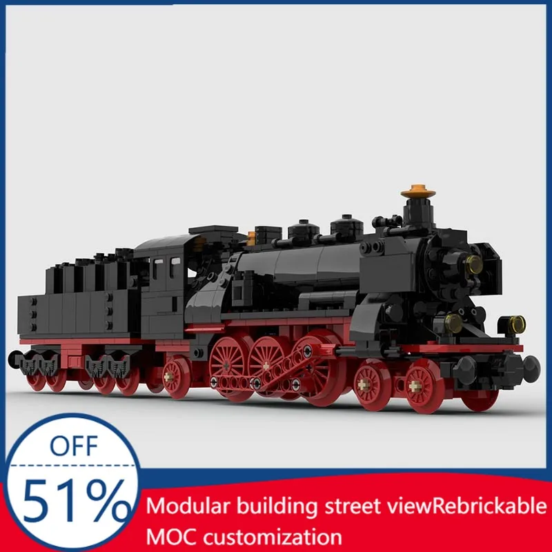 NEW 723PCS MOC BR18.5 Bavarian Steam Locomotive Train Model Custom Building Blocks DIY Educational Assembly Toy For Display Gift