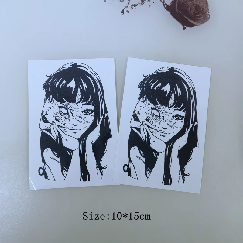 Japanese Dark Comics Evil Waterproof Temporary Fake Tattoo Sticker Kawakami Tomie Double Sided Girl Sleeve Body Art Anime Tattoo