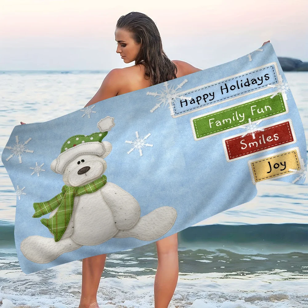 

Teddy Bear Microfiber Beach Towel Absorbent Quick Dry Soft Yoga Swimming Resort Mountain Climbing Towel