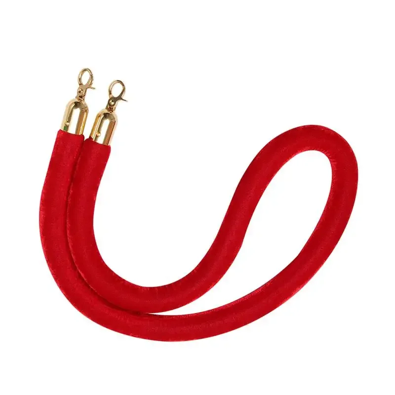 

Burgundy Velvet Queue Line Barrier Rope for Stanchion Post 5 Feet Length with Industrial Hooks for Event Crowd Control