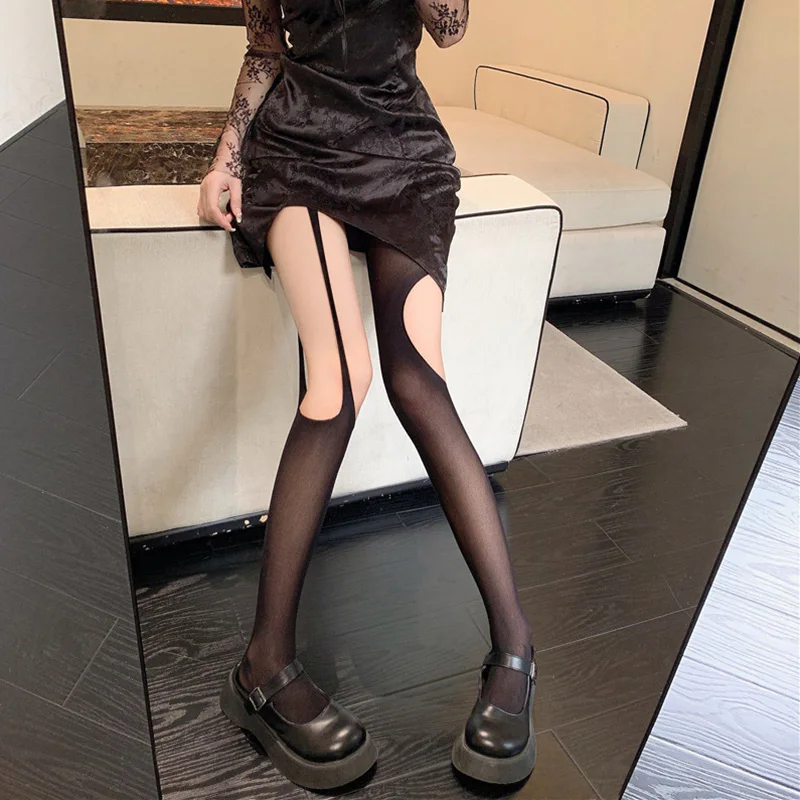 

40-65kg Sexy Women Asymmetric Stockings Pantyhose Hole Sling Irregular Lady Stocking Long Sock Silk Sock Tights Accessories