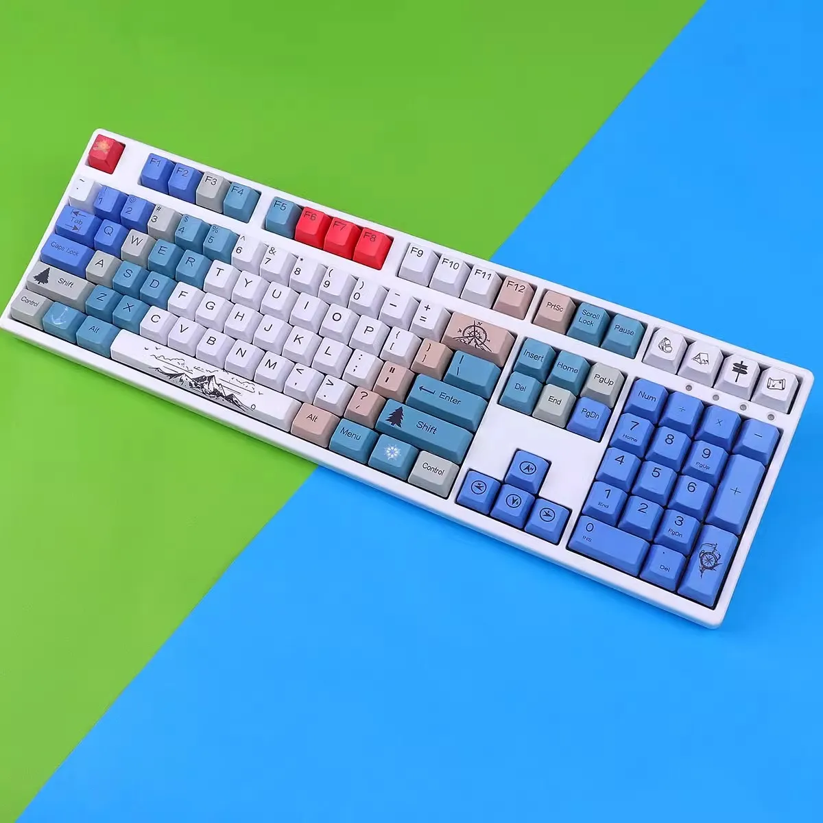 

108-клавишные колпачки GMK для альпинизма, колпачки для клавиш из ПБТ с красителем, колпачки для клавиш с вишневым профилем и 2,25U, 2,75U, 3U, 7U, пробел ISO Enter