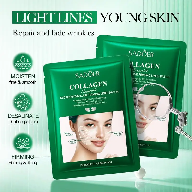 

1/5Pcs SADOER Collagen Ceramide Firming Line Lightening Line Patch Anti-Wrinkle Firming Moisturizing Facial Skincare Sticker