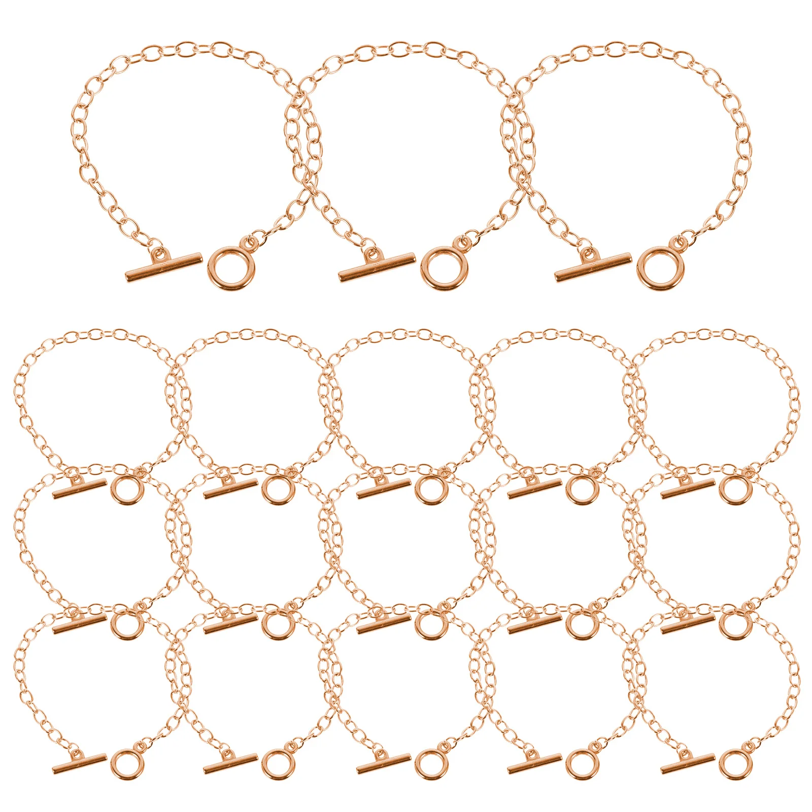 30Pcs Metal Bracelet Chains Toggle Clasps Women Jewelry Wrist Chain Party Concert Bar Accessories Bracelet Charms