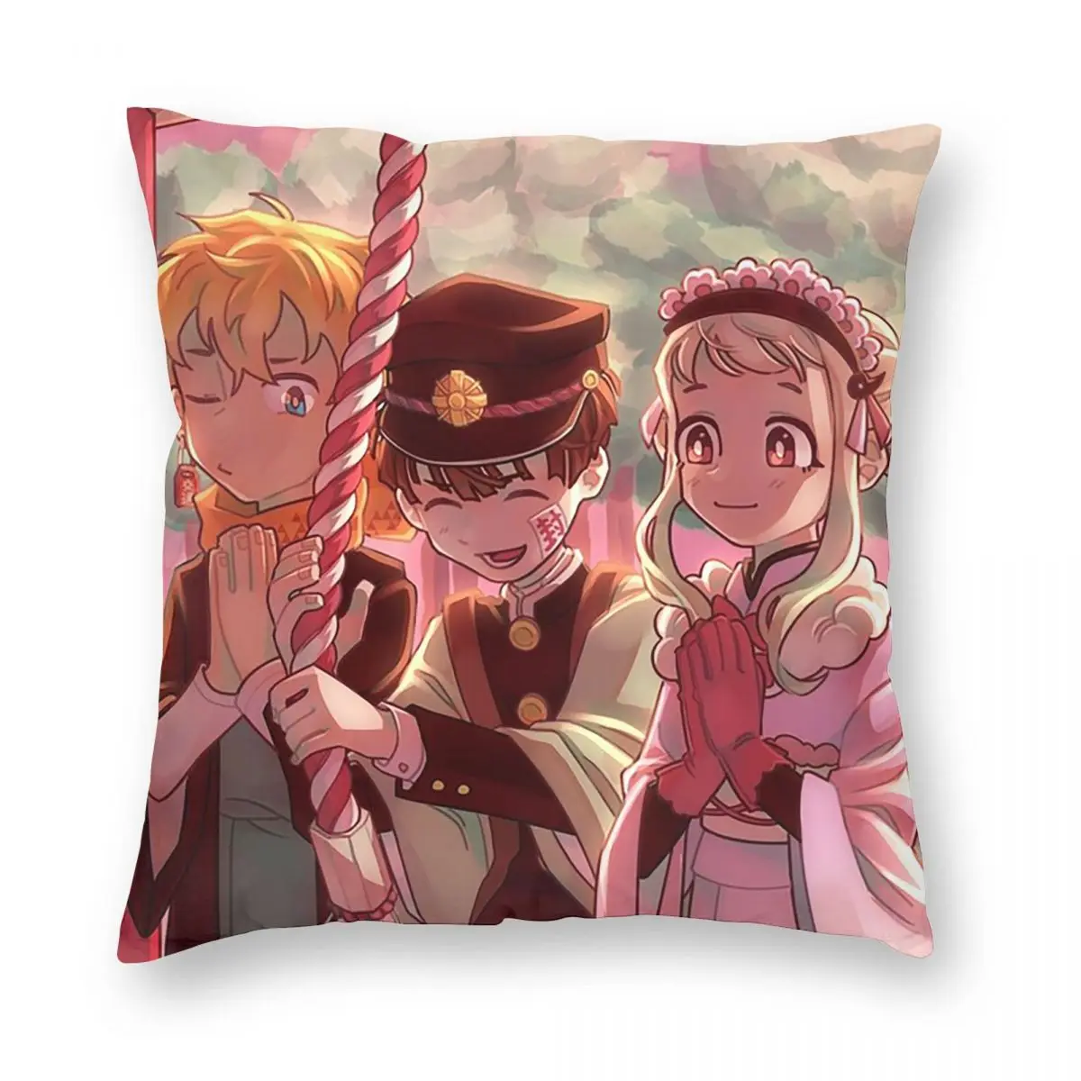 Anine Toilet Bound Hanako Kun Square Pillowcase Pillow Cover Cushion Zip Decorative Comfort Throw Pillow for Home Car