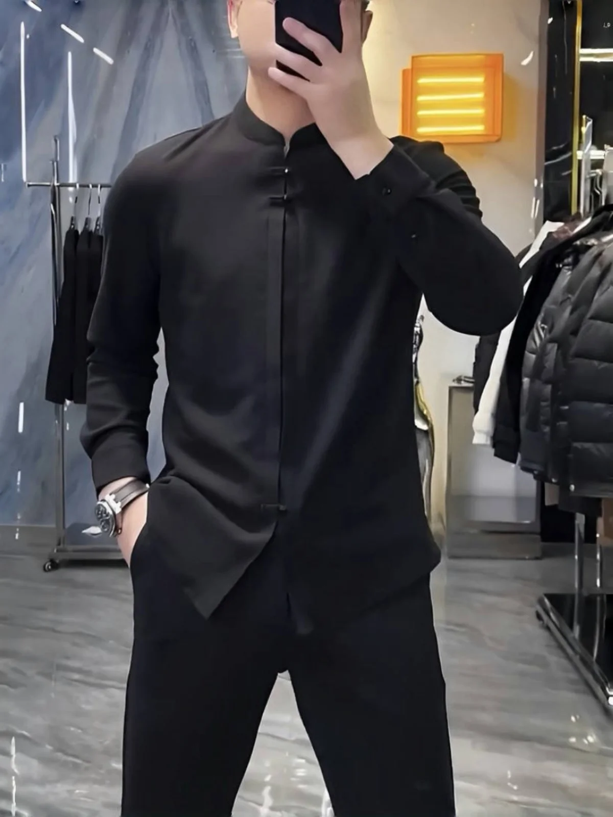 

Men's Casual Long Sleeve Shirt Thin Style Spring Autumn Fashion Small Top Base Layer Shirt Youth Popular Pure Color Business