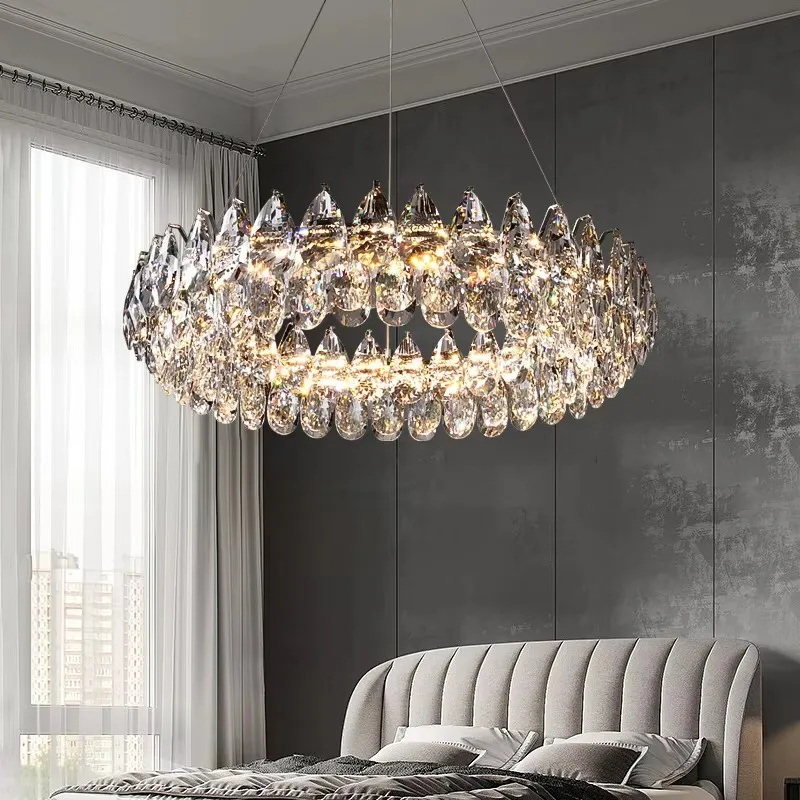 

Round K9 Crystal Chandeliers For Living Room Crystal Large Lighting Dining Chrome Crystal Hanging Lamp Chandelier