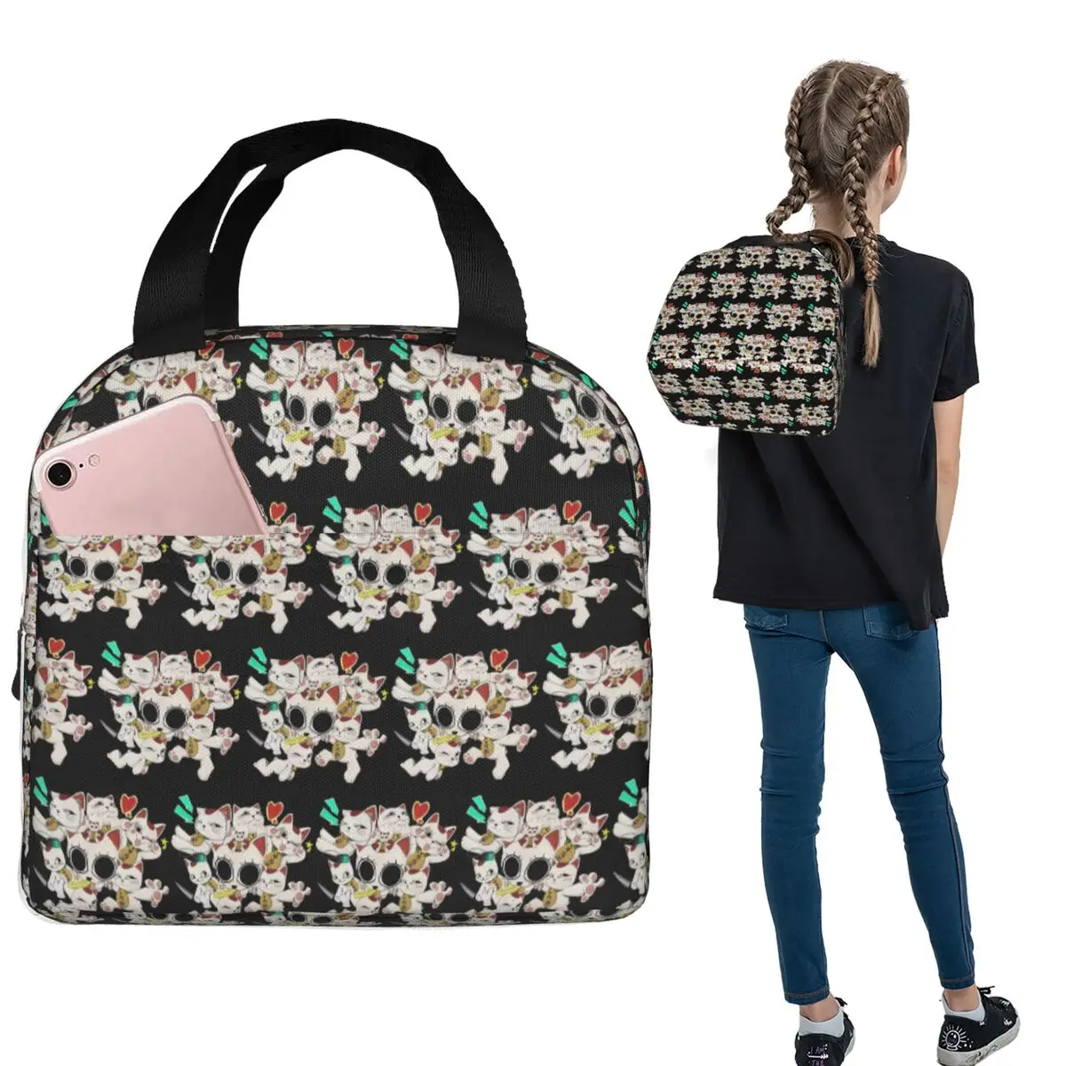 

Turbo Granny Dandadan Изолированная сумка для обеда для женщин и детей Портативные коробки для еды Термальный ланч-бокс Tote