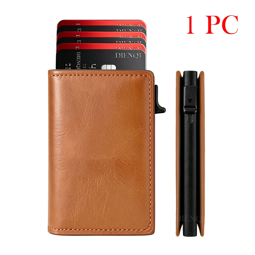 Minimalistisches Schlankes Portemonnaie Anti-RFID PU-Leder Pop-Up-Kartenhalter Kreditkartenetui Dreifach-Geldbörse Kartenetuis für Männer und Frauen – Detail 11