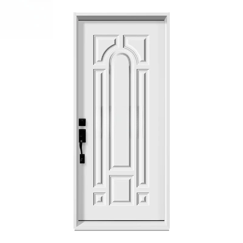 

Manufacturer Hot Sale White Tempered Glass Entry Doors American Steel Door for Bathroom Shower