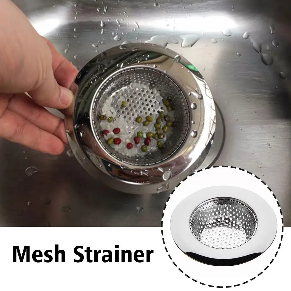 1PCS Kitchen Sink Filter Stainless Steel Mesh Sink Screen Hole Waste Bathroom Filter Strainer Trap Filter Sink Strainer Dra K6A9