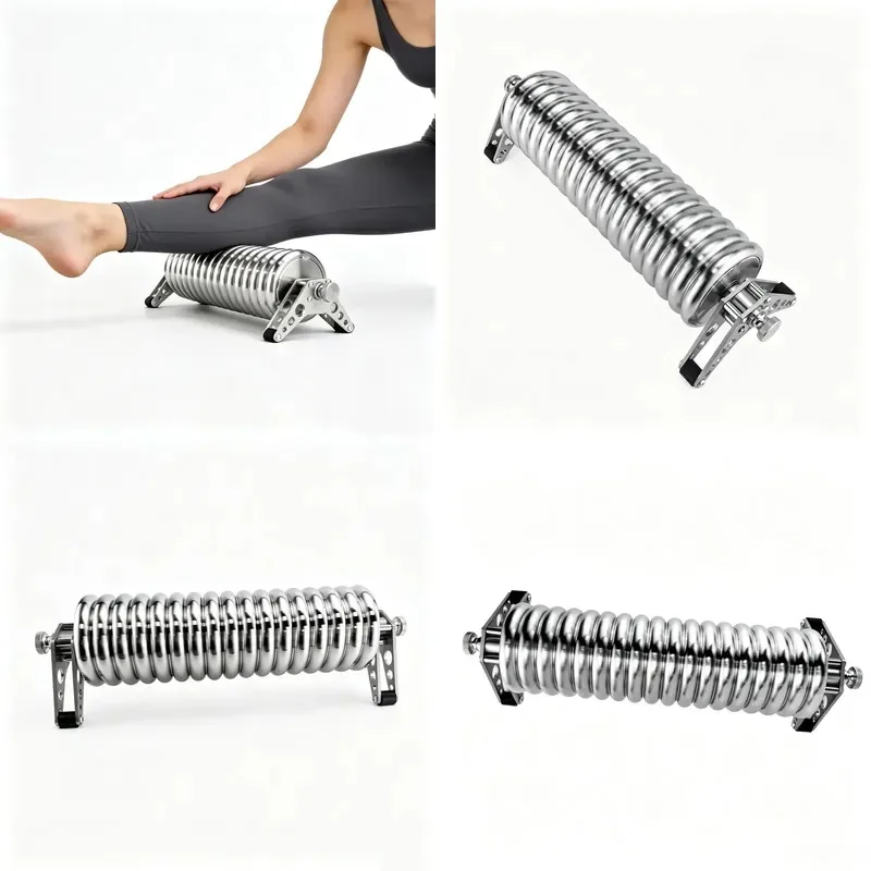 304 Stainless Steel Massage Roller Bracket Fixed Muscle Pain Relief Leg Back Massager for Beginner Fitness Training