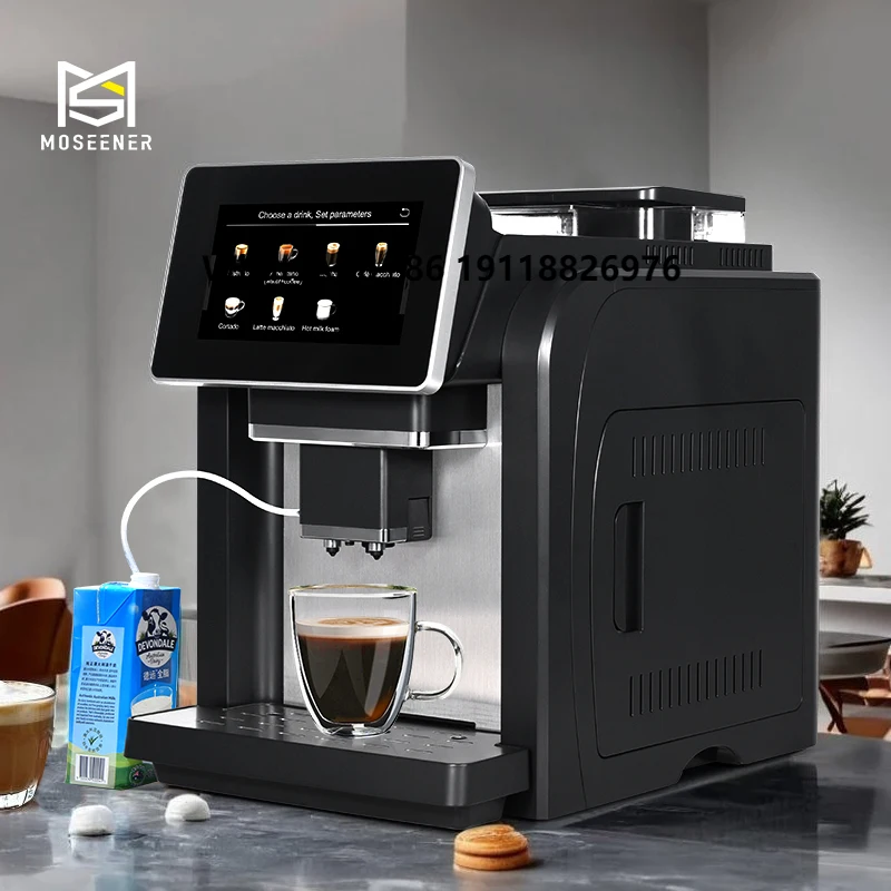 

Moseener Super One-Touch Electric Espresso Coffee Maker Fully Automatic Commercial Grade for Use Portable US Plug for