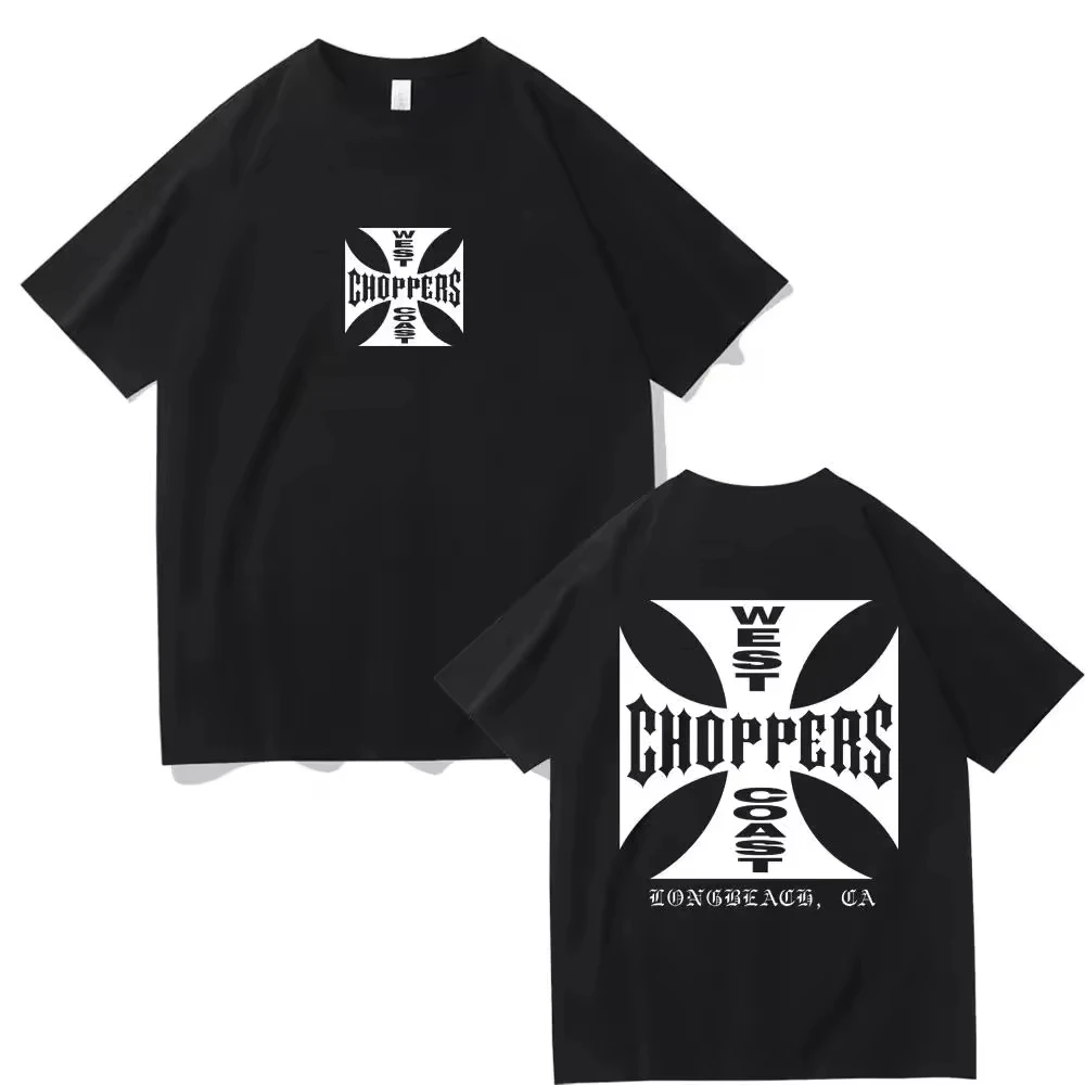 Summer 2026 New West Coast Motorcycle Design Men's T-shirt High Quality Fashion Print Crew Neck T-shirt for Men and Women