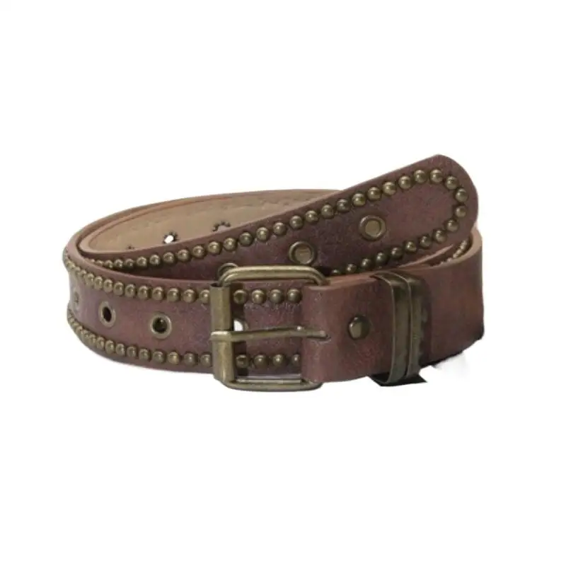 /Vly/PU Leather Belt With Rivet Studs Hollowed-out Design Perfect For Daily Wear Jeans Casual Outfits Vintage