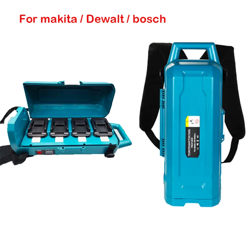 

Battery Backpack Portable Power Battery Power Bank For makita For Dewalt For bosch 18v Battery For Power Tools Capacity for Four