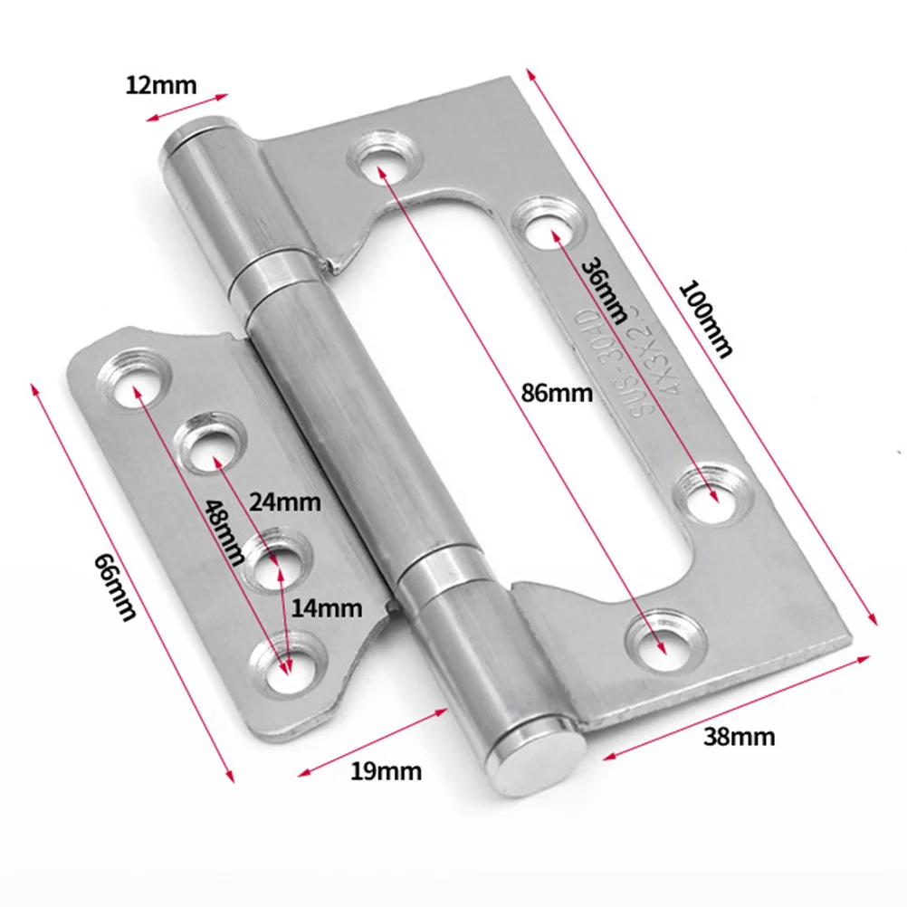 

2Pcs Stainless Steel Mute Hinge Thickened Silent Door Hinge for Home Hotel Club Wood Door DIY Projects 4 5 Inch Silver