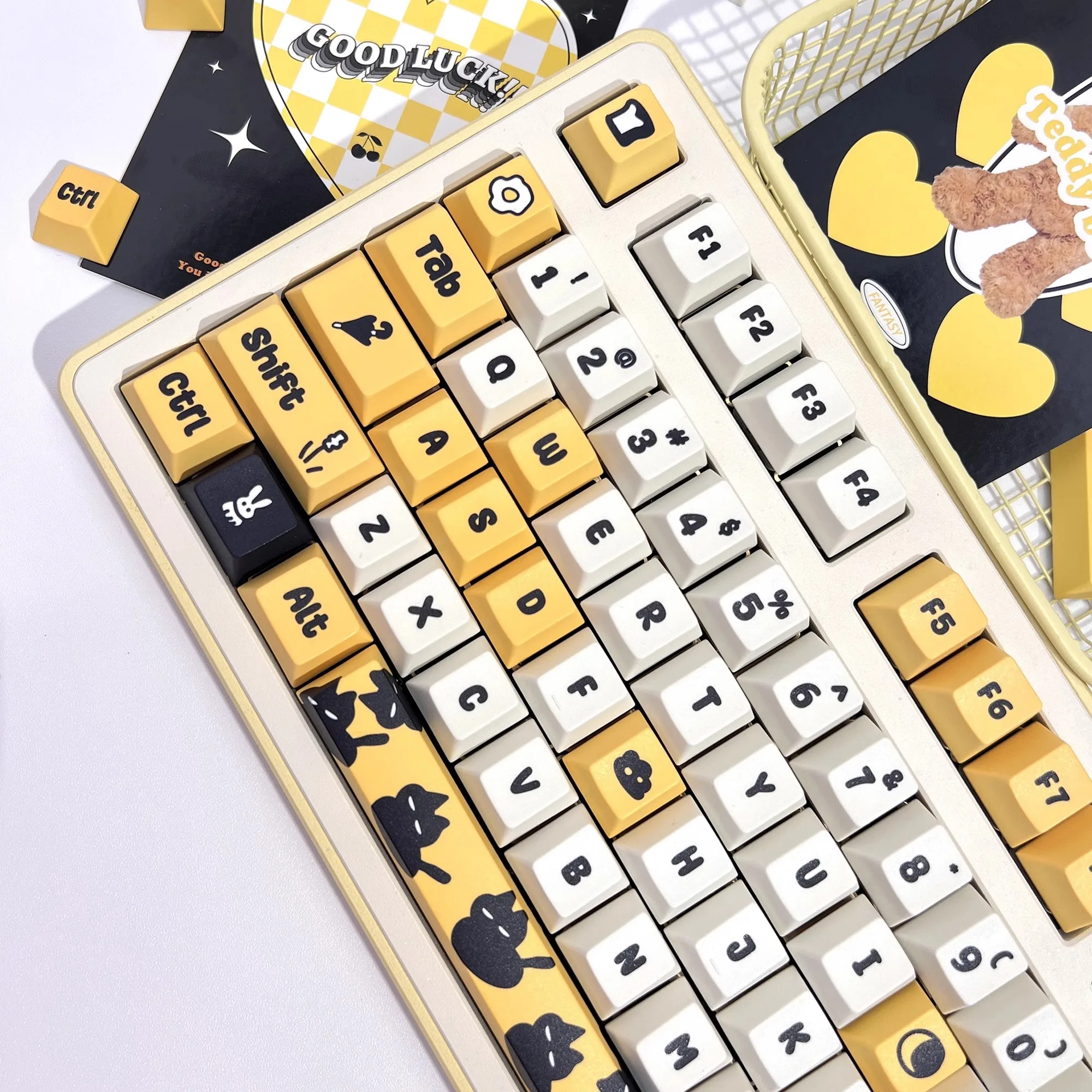 Doodle Decal Theme PBT Keycaps Cherry Profile For Machanical Keyboard