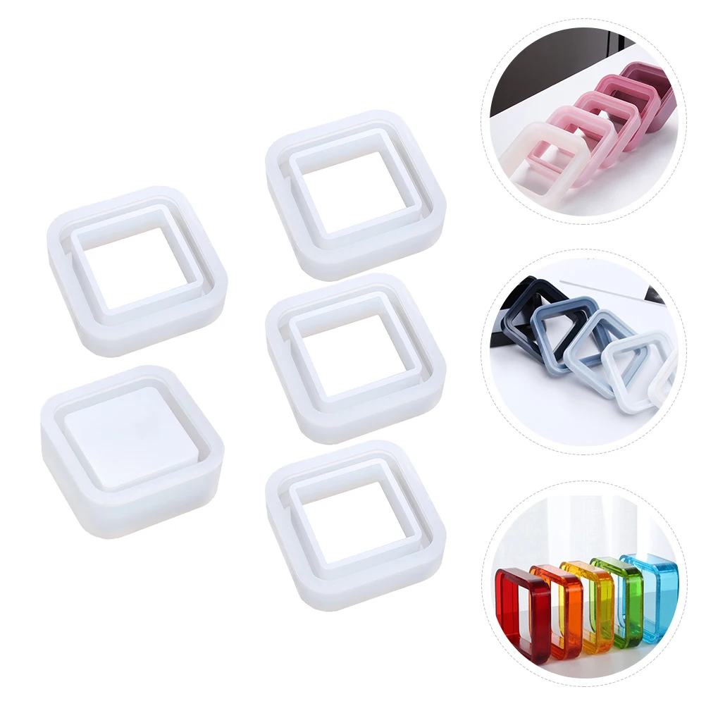 

Silicone Mold Storage Container Stacked Frame DIY Epoxy Craft White Tray Flexible Tear Resistant Easy Demould Square Layer