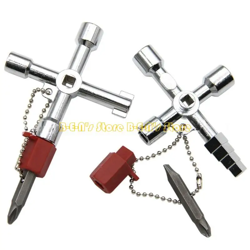 Y1AD 4 Way Wrench Universal Square Wrench Tool for Elevator Electrical