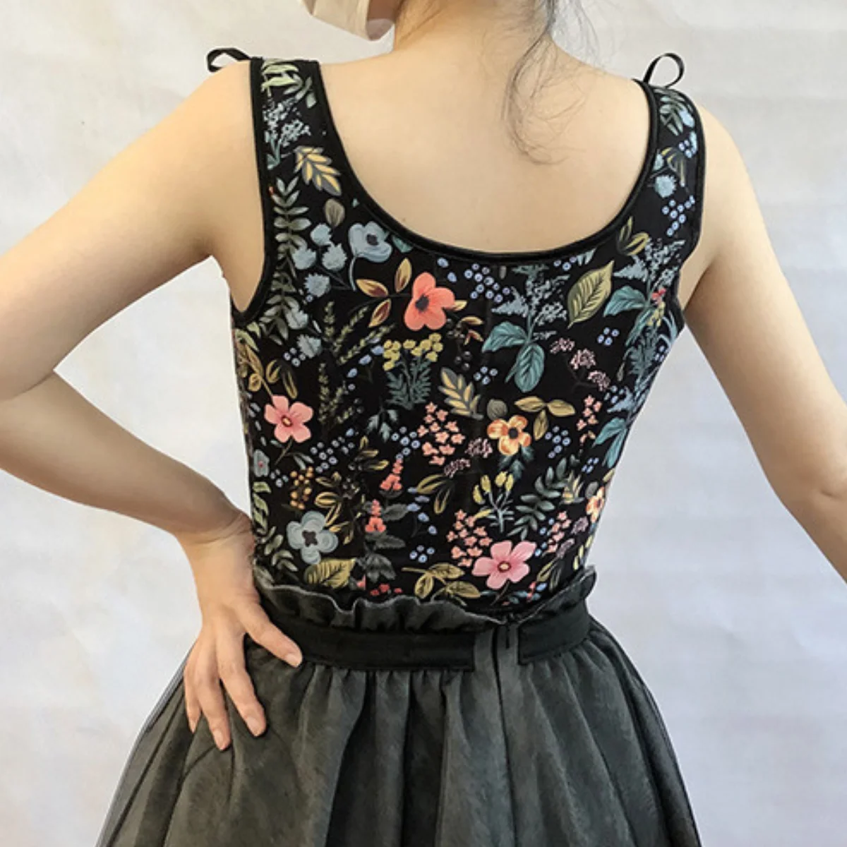 Floral Pattern Tight Sleeveless Corsets Vest Women Vintage Bustier Camisole French Chest Wrap Lace-up Front Bodyshaper Tank Tops