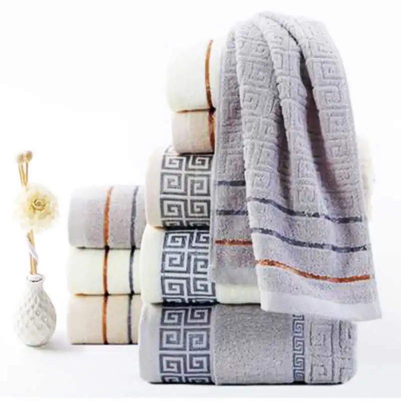 

100% Cotton Towel Set Bathroom Bath Towel For Adults Grey Yellow Cream Terry Travel Hand Face Towels Sport Gym Washcloth