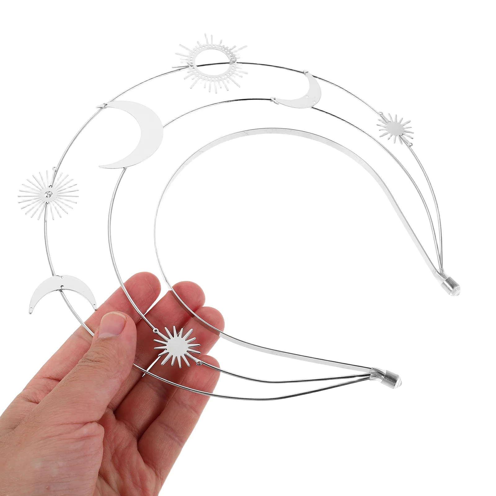 

Sunburst Crown Headband Handmade Goddess Headpiece Metal Moon Star Elements Birthday Party Wedding Headpiece Women Hair Ornament