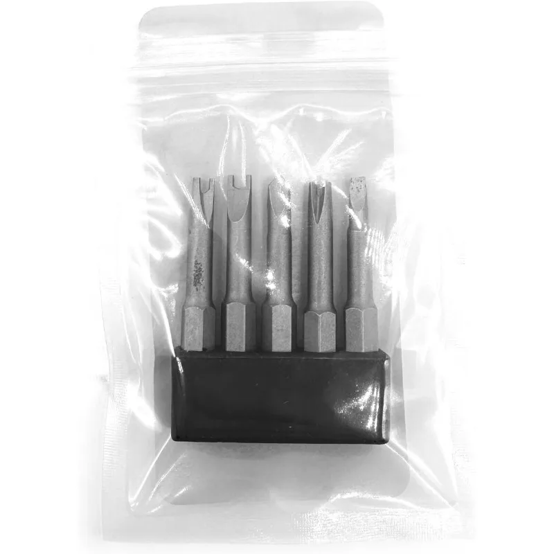 Special Shaped Screwdriver Insert Bits Set in 5 Different Shapes U-Shape, Y-Type, Triangle, Inner Cross, 3-Points