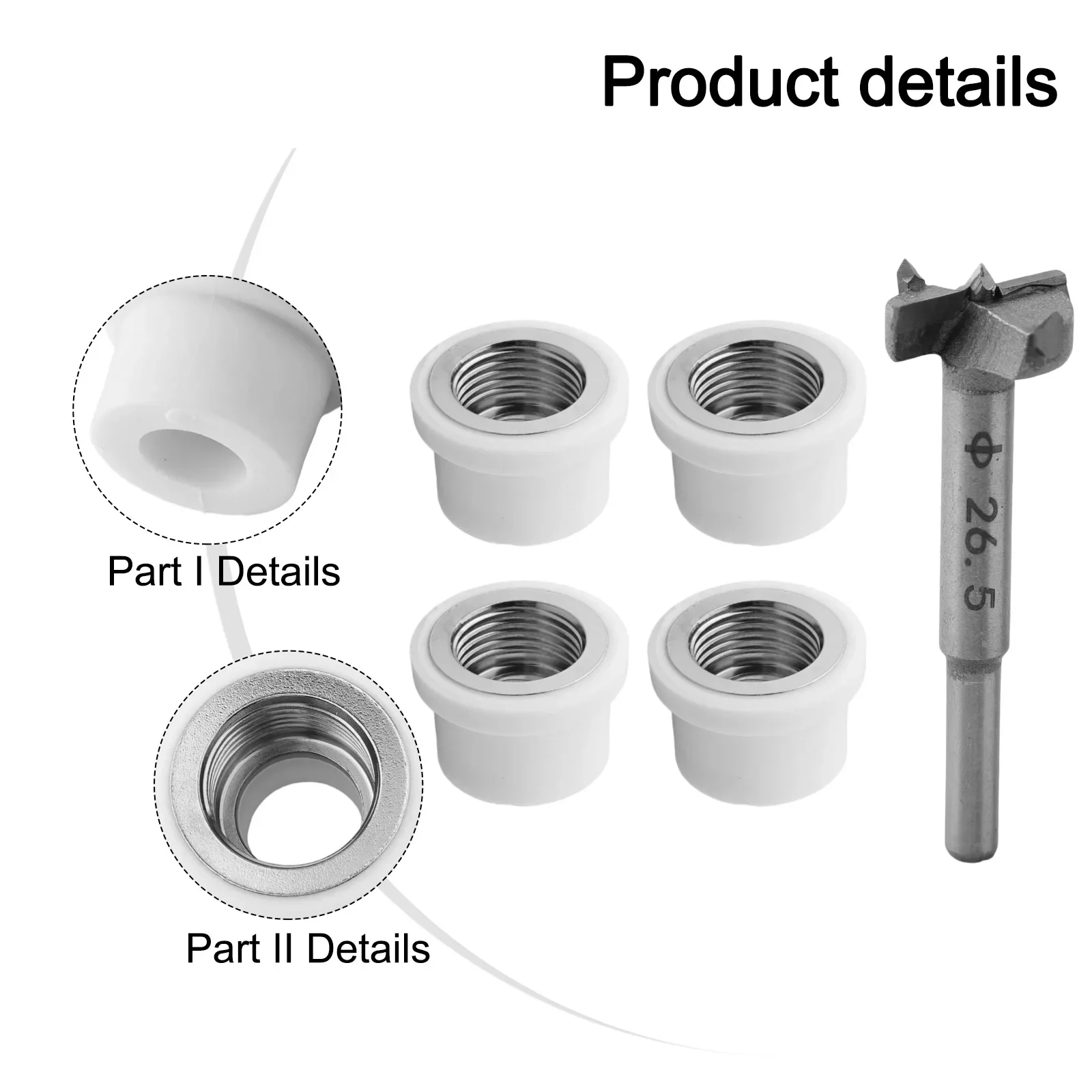 26.5mm Boring Drill Bit Thread Fitting For 1/2inch PPR Water Pipes Repair Tools Fitting Accessories Power Tools