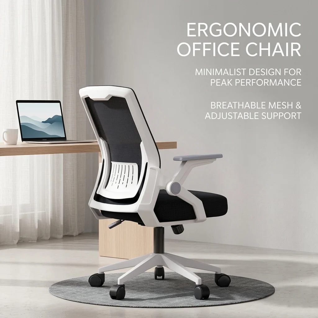 Ergonomic Office Mesh Computer Desk Chair Adjustable Swivel Task Chair With Support Armrests Rolling