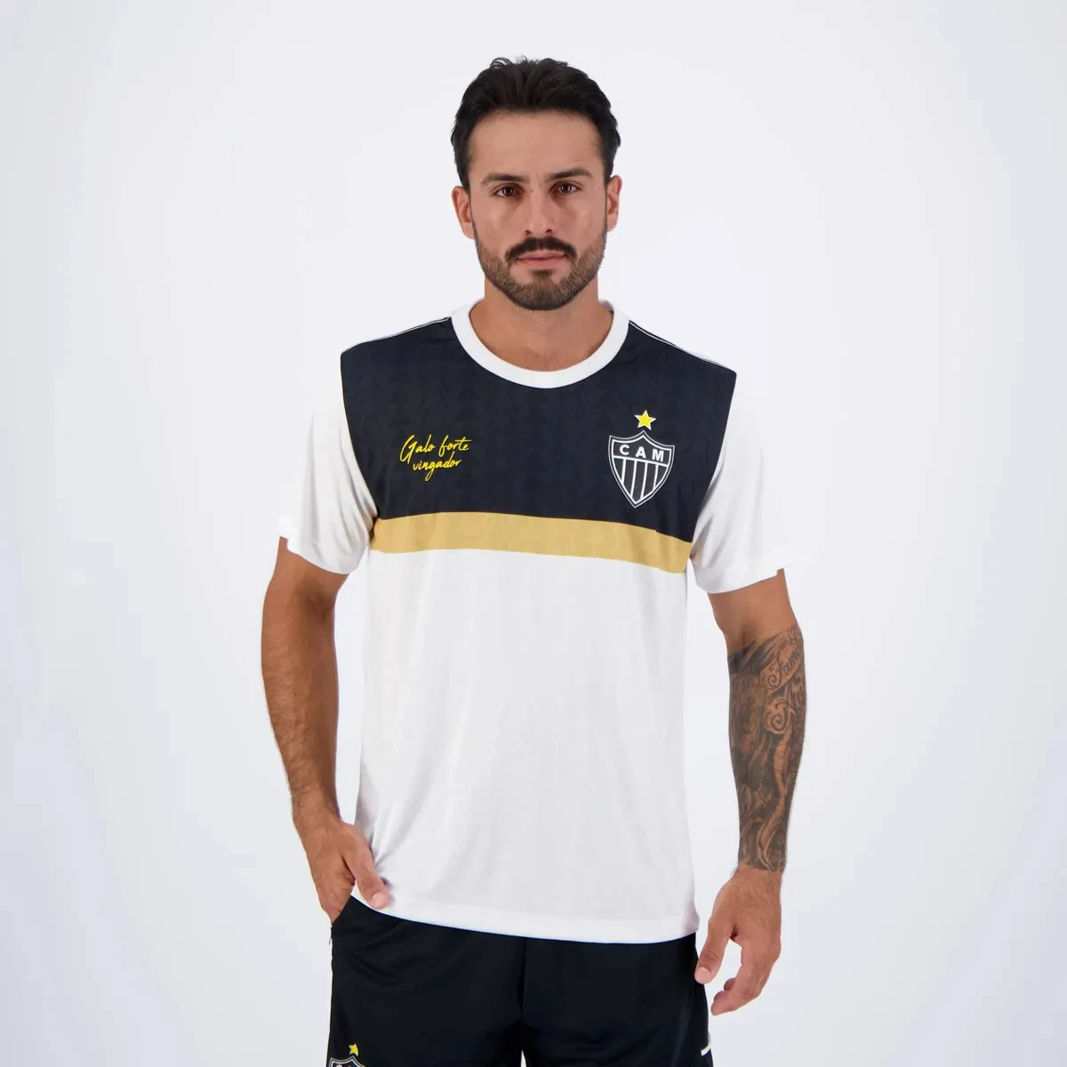 

2025 summer CAM Galo Golden Era Breathable training Tee! Black Base × White Script—‘Victorioso’ × for All’s Elegant Fan Flair!