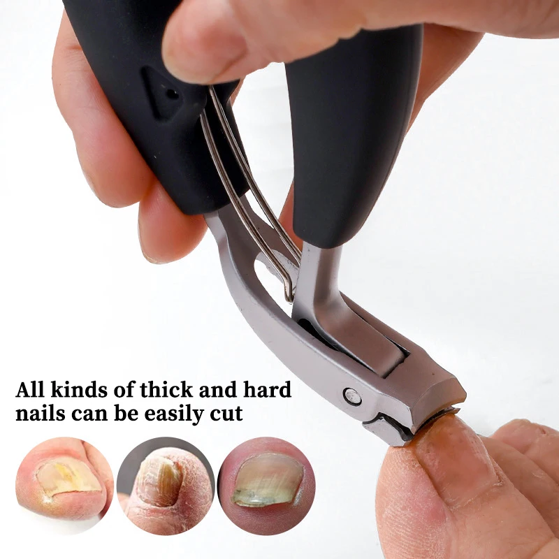 Curved Nail Clippers With Large Opening Three Times Anti-splash Storage Nail Clippers For The Elderly Thick Toenails Heavy Duty